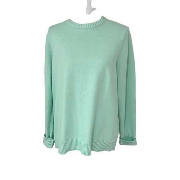 Lands End Sweater Womens M/ 10-12 Mint Green Drifter Mint Green LS Crewneck NWT - Picture 8 of 11